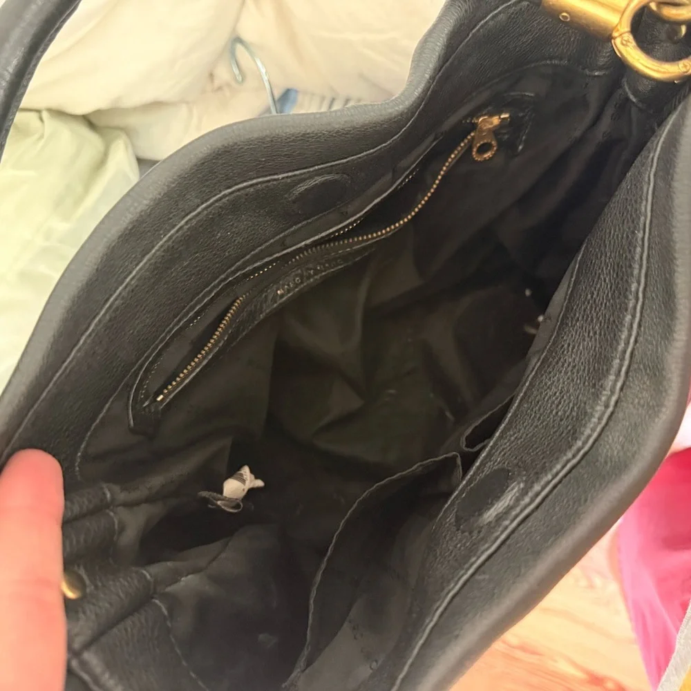 Marc by Marc Jacobs Black Leather Hobo with Gold Accents
